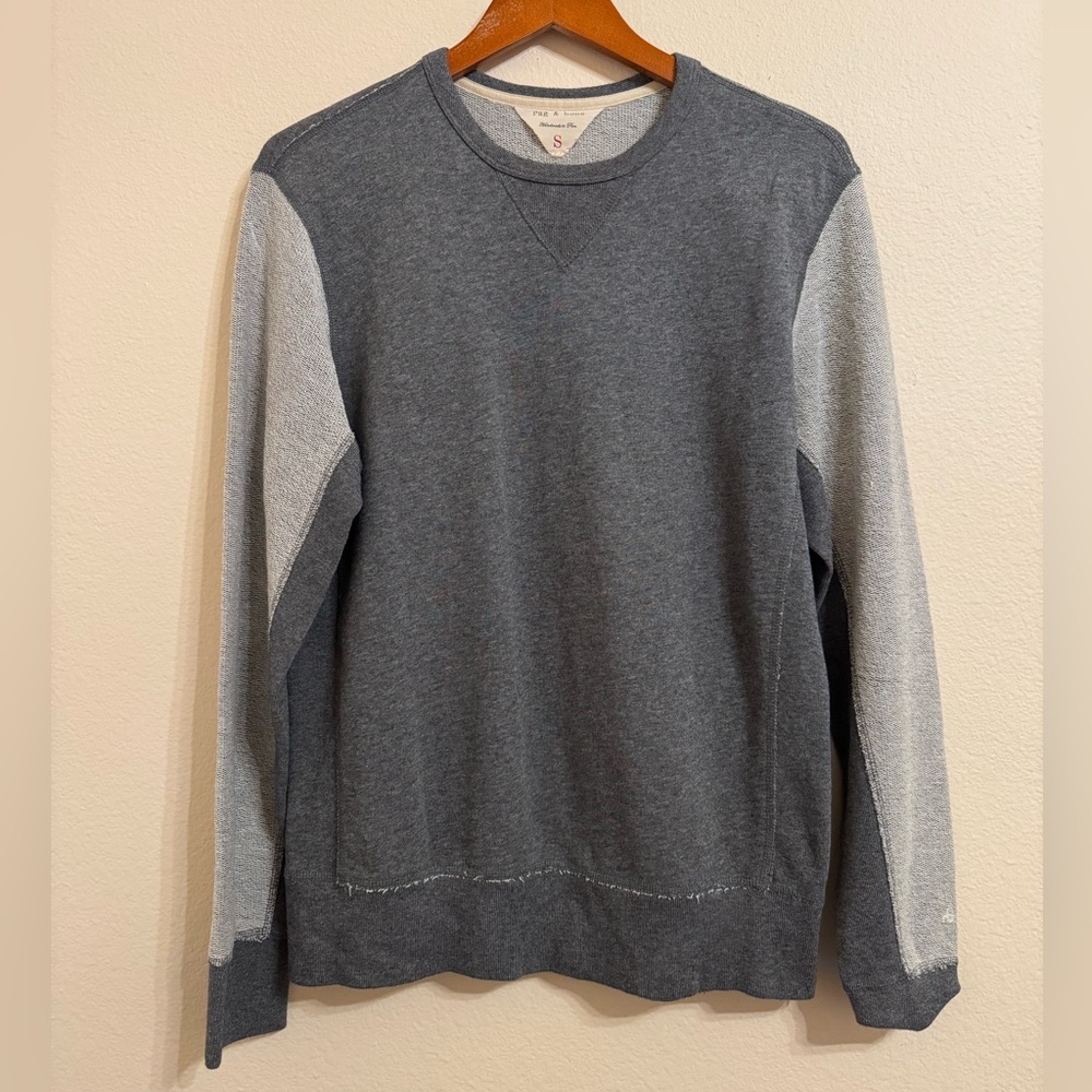 Rag&Bone Two Tone Gray Crewneck Pullover Sweatshirt Sweater